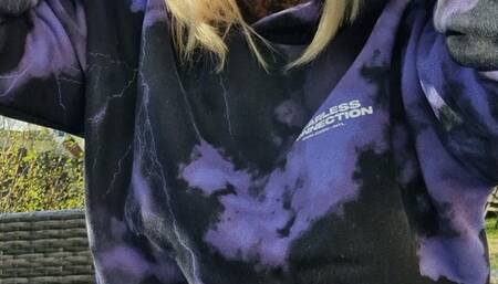 Girl next door Smoking in hoodie