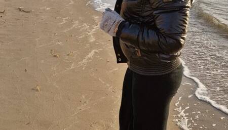 Smoking at the beach after lighter struggle