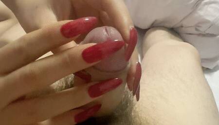 Asian Goddess with Red Nails tormenting Chicken 2