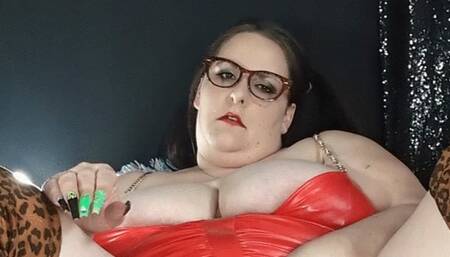 Close Up Red Dress Smoking Masturbation