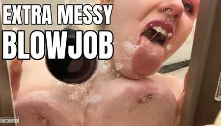 Messy Spit & Mouth Fetish Blow Job