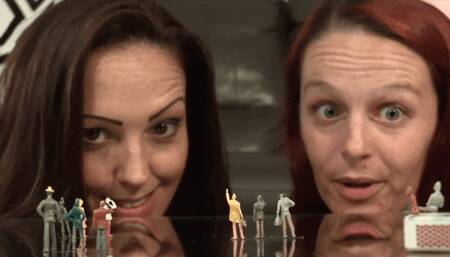 Giantess Natalie Charm & Slyyy Devour Group Of Shrunken Human Tinies (HD 1080p MP4)
