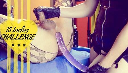 SISSY deep ANAL training 15 inches dildo challenge