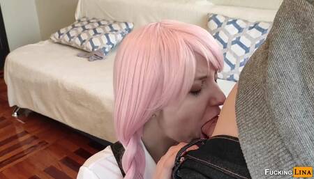 Fucking Lina - Schoolgirl gave her ass and face for a g