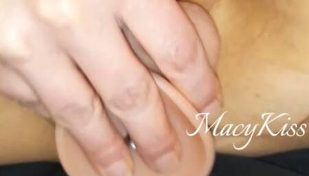 Macy Kiss ripped her pantyhose and fucks a dildo 1920