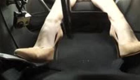 Pointed High Heels Control The Pedals - PEDAL CAM