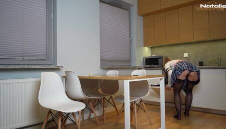 Natalie Wayne - Naughty Student Offers Landlord Her Pus