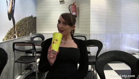 I take off my panties at the fast food!