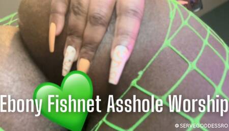 Ebony Fishnet Asshole Worship by Royal Ro hd mp4 1080p - asshole fetish, ebony ass worship, ebony ass fetish, fishnet stockings, ass spreading
