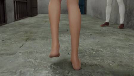 Tifa Lockhart fucks with two man in jail bdsm