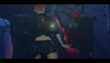 Futa witch fucks a goth girl outdoors