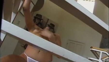 Brunette babe pussy licked and hard fucked in vintage video