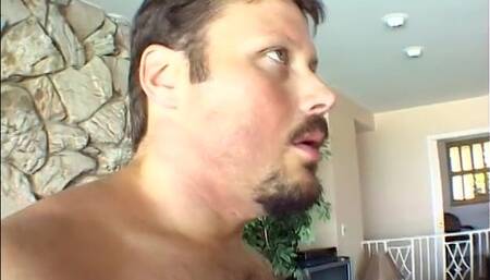 Brunette whore squirting on his cock