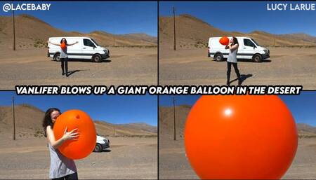 Vanlifer Blows Up A Giant Orange Balloon in the Desert