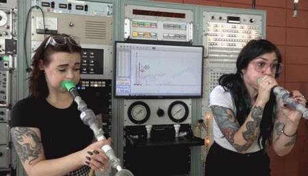 Mia and Rae Exercise Their Lungs With Some Airship Balloons (MP4 - 1080p)