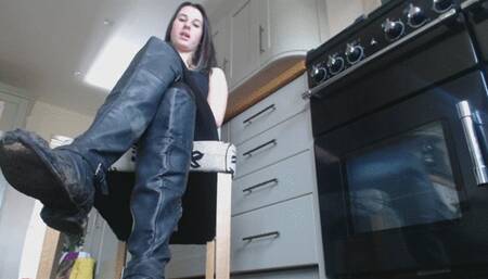 Sold Muddy Boots for slave to clean for Me (AVI)