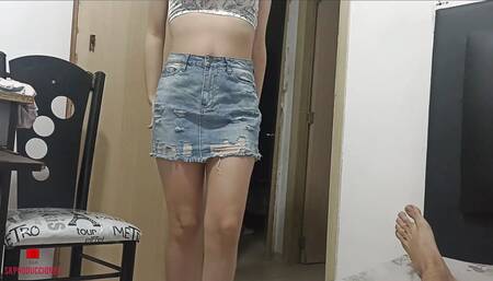 It Turns Me on to See My Stepsister in a Short Skirt and I Fuck Her Hard Until I Cum in Her Ass