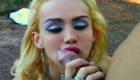 Big ass blonde shemale outdoor fuck