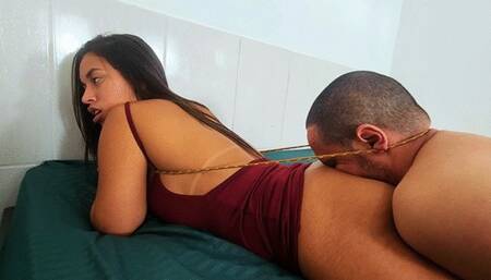 Farting tied in the ass, part 4, by Bruna Paz and Slave Covared, (cam by Manu) FULL HD