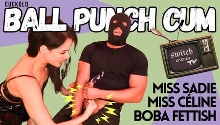 Ball Punch Cum - Cheating Dom Girlfriend Cucks her BF and gives him CBT