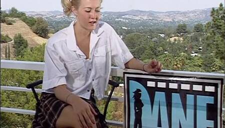 Blonde college girl playing with pussy