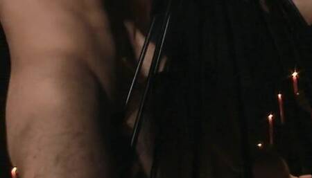 Big ass submissive slut DP fucked and bukkake covered in cum in wax play BDSM