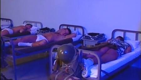 Military hunks banging in orgy instead of resting