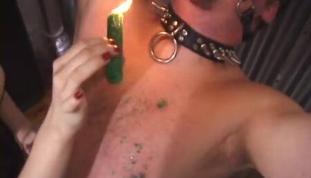 Two sluts in latex tease submissive guy