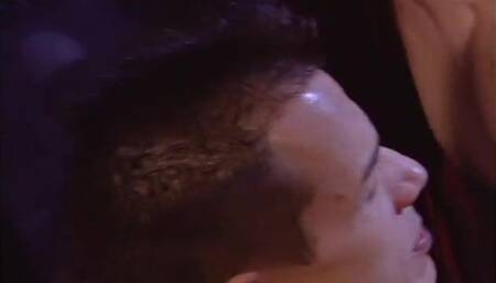 Long haired bitch rides cock gets facial