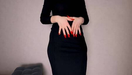 PAWG in stockings with garter heels fucks her pussy in different poses