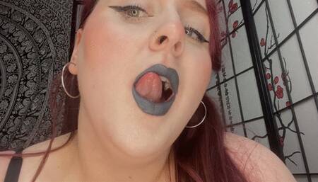 Dark blue kiss prints