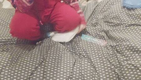 Footy onesie wet pull up change to white megamax