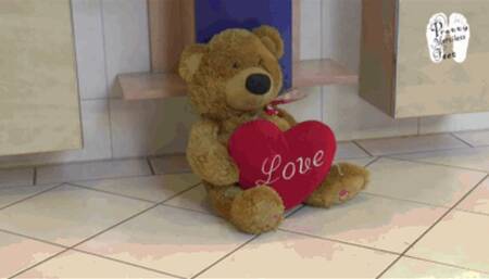 Poor Teddy under Christins High Heels