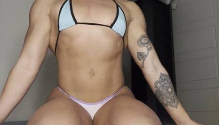 Bikini Burping & Flexing, Push Ups, Pecs, Biceps, Glutes & Muscle Control