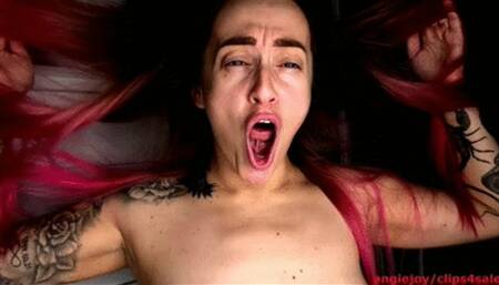 Pink girl yawns for japanese friends