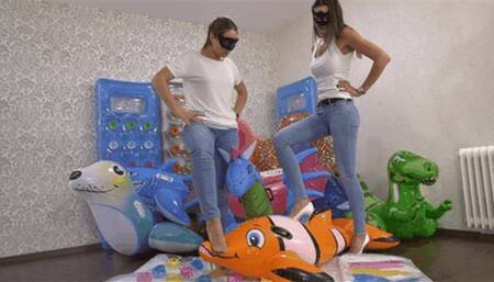 Our high heels destroy all of your inflatables!