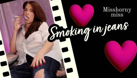 Smoking in jeans