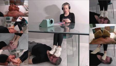 GABRIELLA - The online lesson - ENDLESS face as a footstool with boots, socks and barefeet, foot domination (EPIC CLIP!)