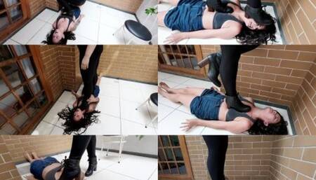 BOOTS AND BAREFOOT TRAMPLING - LETICIA MILLER & SLAVE ANNY LEE - EXCLUSIVE LM VIDEOS MARCH 2024 - CLIP 2