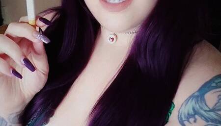 Manipulative Curvy Goddess Teases while Smoking