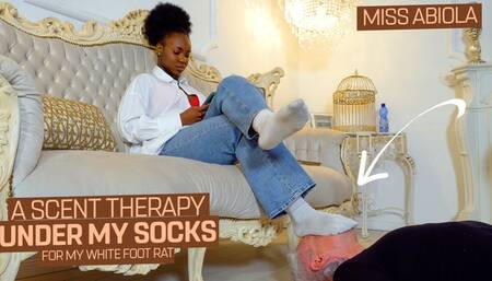 My special scent therapy under my socks for my white foot rat ( Sock Domination with Miss Abilola ) - FULL HD MP4