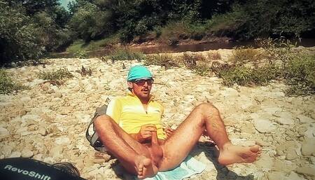 Nudist Jerking and Cumming by the River Exhib