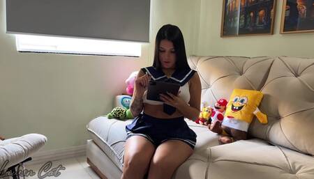 Hot Student Studies the Anatomy of My Cock in Practice