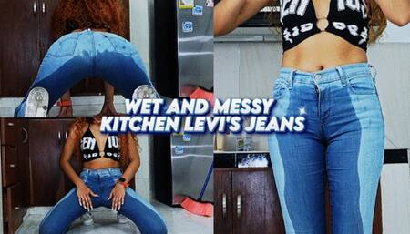WET AND MESSY KITCHEN LEVI'S JEANS