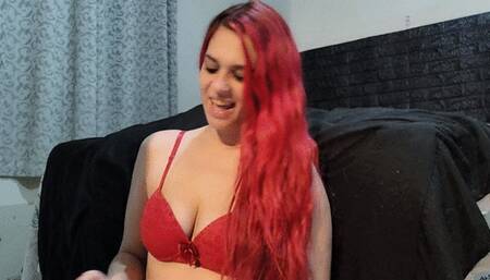 Smoking my last cig of the day talking with you - red bra