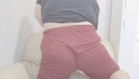My ass in my worn out shorts