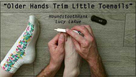 Older Hands Trim Little Toenails