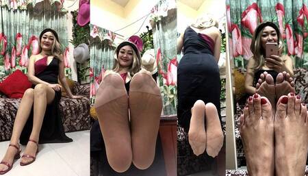 LONG DRESS AND FEET101