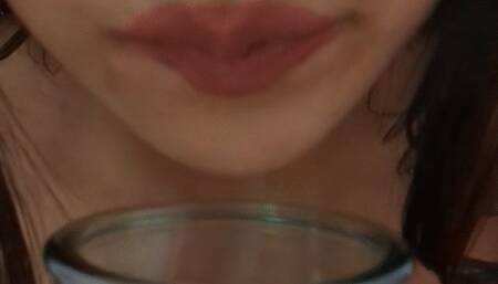 DRIPPING SPIT INTO AN EMPTY GLASS ASMR | LAURA