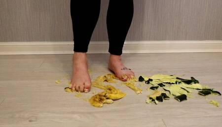 Crushing bananas and courgettes with my bare feet